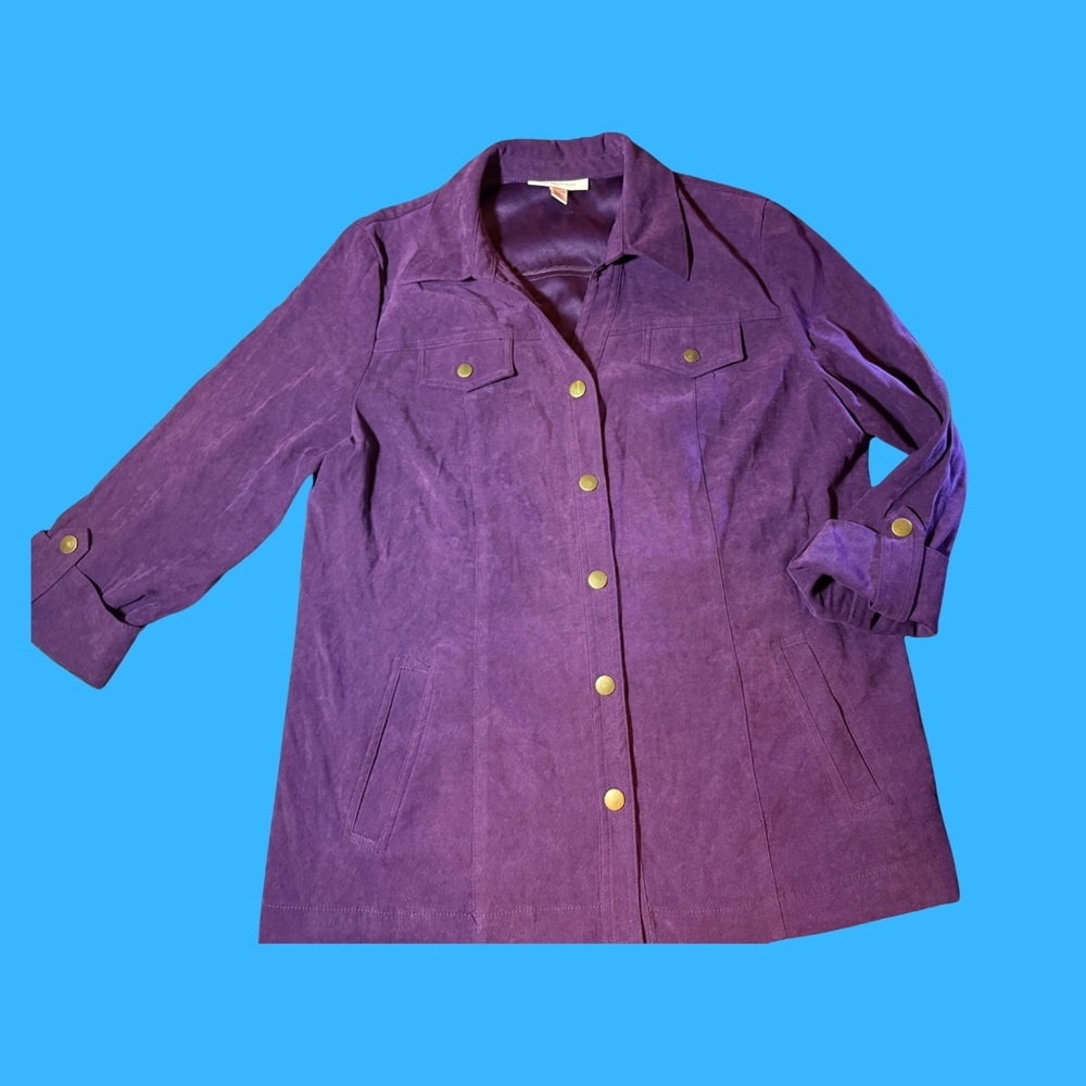 JM Collection Women's Purple Utility Jacket